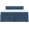 Multidom Posteľný rám boxspring s matracom modrý 180x200 cm látka