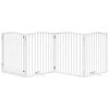 Multidom Brána pre psa s dverami sklad. 4pan. biela 320cm topoľové drevo