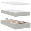 Multidom Osmanský rám postele s matracmi svetlosivá 200x200 cm zamat