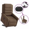 Multidom Elektrické zdvíhacie sklápacie kreslo hnedé látka