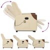 Multidom Zdvíhacie a sklápacie elektrické masážne kreslo, krémové, látka