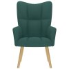 Multidom Relaxačné kreslo tmavozelené látkové