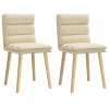 Multidom Jedálenské stoličky 2 ks krémové látkové
