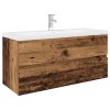 Multidom drezová skrinka so vstavaným umývadlom a batériou Old Wood