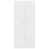 Multidom Šatník, biely 80x52x180 cm, kompozitné drevo
