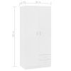 Multidom Šatník, biely 80x52x180 cm, kompozitné drevo