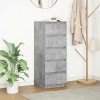 Multidom Komoda so zásuvkami betónovo sivá 37,5x35x99cm kompozitné drevo