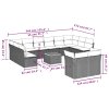 Multidom 13-dielna záhradná sedacia súprava s vankúšmi sivá polyratanová