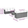 Multidom 7-dielna záhradná súprava pohoviek s vankúšmi sivá polyratanová