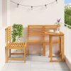 Multidom Záhradný bistro set 3 pcs Hnedá Pevné akáciové drevo