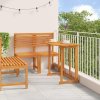 Multidom Záhradný bistro set 3 pcs Hnedá Pevné akáciové drevo