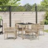 Multidom Záhradný jedálenský set 5 pcs Béžová polyratan
