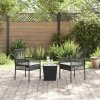 Multidom Záhradný bistro set 3 pcs Čierna polyratan