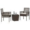 Multidom Záhradný bistro set 3 pcs Hnedá polyratan