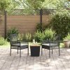 Multidom Záhradný bistro set 3 pcs Čierna polyratan
