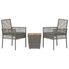 Multidom Záhradný bistro set 3 pcs Sivá polyratan