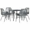 Multidom 5-dielna záhradná jedálenská súprava+podložky, sivá, polyratan