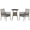 Multidom Záhradný jedálenský set 3 pcs Sivá polyratan