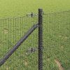 Multidom Stĺp na plot. Sivá 10 x 0,8 m (16 x 16 mm sieťka) Ocel a PVC