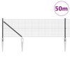 Multidom Stĺp na plot. Sivá 50 x 0,4 m (12 x 12 mm mriežka) Ocel a PVC
