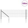 Multidom Stĺp na plot. Sivá 100 x 0,6 m (19 x 19 mm mriežka) Ocel a PVC
