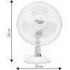 Stolný ventilátor ADLER AD 7302, 23 cm, 35W, biely