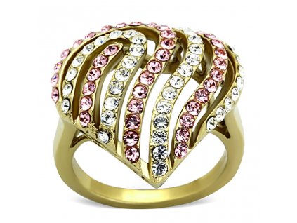 ocelovy zlaty prsten srdce sr1287
