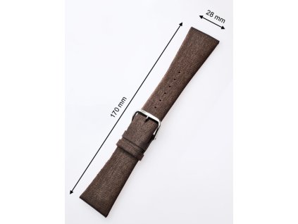 Perigaum Textile-leather-strap 28 x 170 mm Brown Silver Clasp