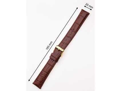 Perigaum Leather Strap 20 x 185 mm Brown Gold Clasp