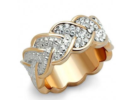 ocelovy prsten s krystalmi sr1691