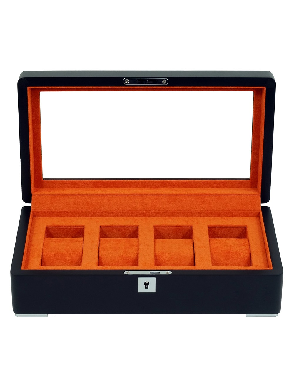Rothenschild RS-3420-4-BL-ORA  Box Black [4] with orange velvet