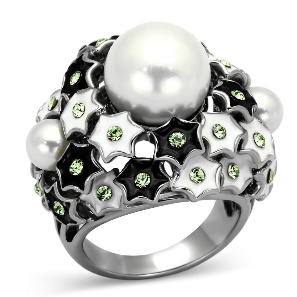 Prsteň z chirurgickej ocele Pearl Sr0818 Veľkosť prsteňa: 57 (18,1 mm)