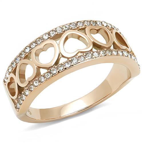 Prsteň z ocele Rosé Gold Sr3194 Veľkosť prsteňa: 52 (16,6 mm)