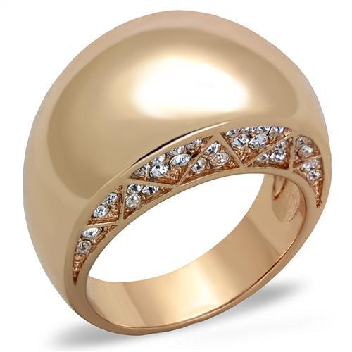 Prsteň Rosé Gold s SWI kryštálmi, oceľový prsteň Sr1798 Veľkosť prsteňa: 52 (16,6 mm)
