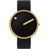 PICTO 43387-1020 Unisex  Black and Gold 40mm