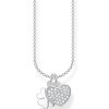 Thomas Sabo KE2047-051-14 Shamrock with heart Pave  Necklace, adjustable