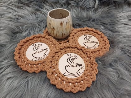 Sada podtácků 4 ks - káva KARAMEL