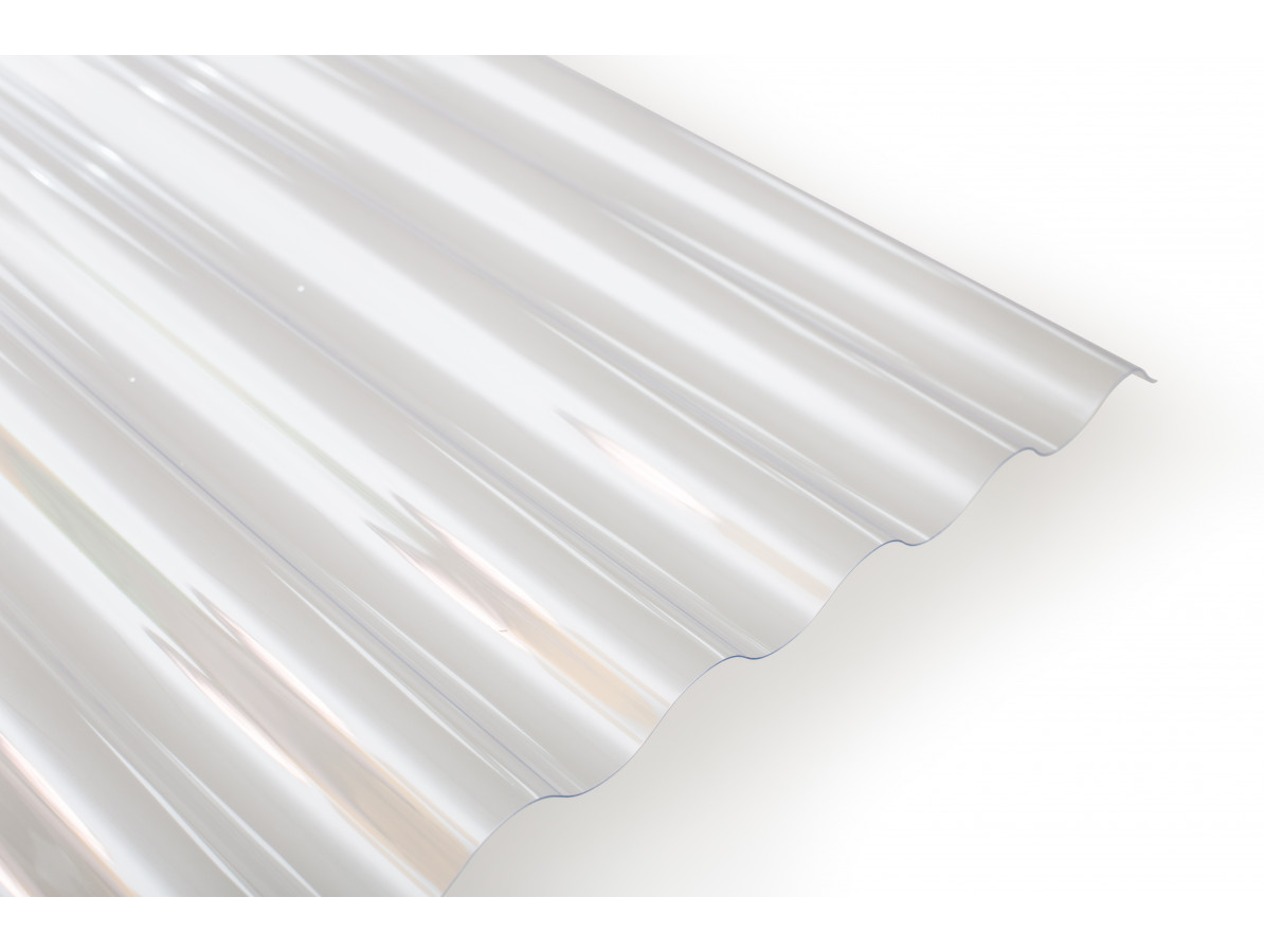 Polykarbonátová vlnitá deska Wellglass, čirá Rozměr: 2500 x 1045 mm