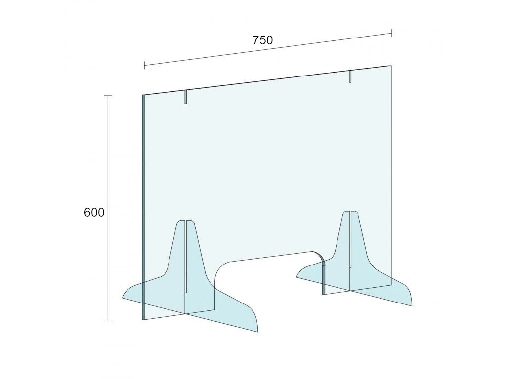 Ochranná přepážka MINI (stojací) 750 x 600 mm