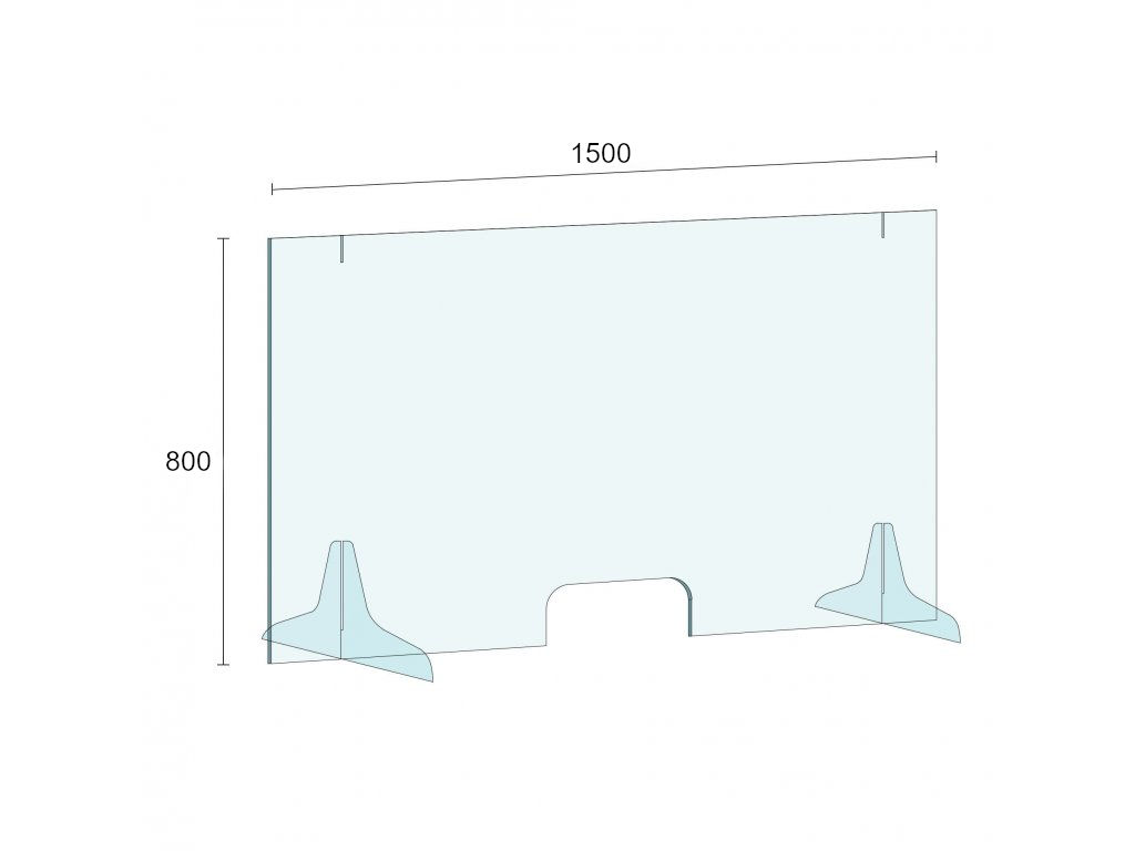Ochranná přepážka GRANDE (stojací) 1500 x 800 mm