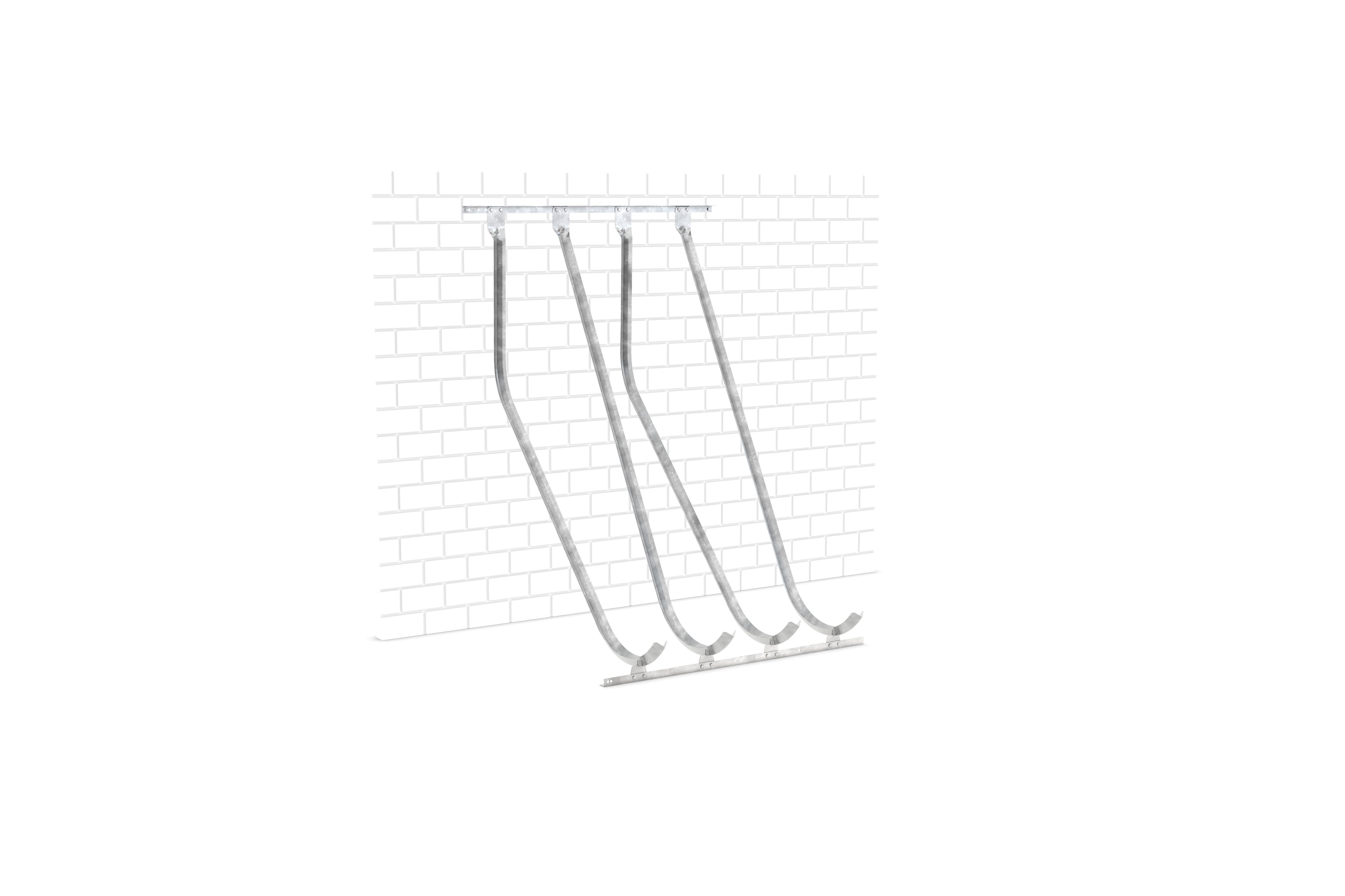 Jednostranný vertikální stojan na kola Způsob montáže: na stěnu, Kapacita: 4 kola