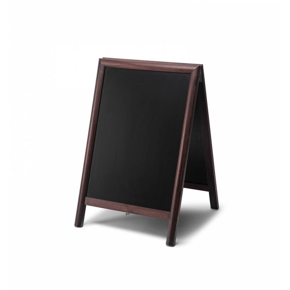 Dřevěné áčko s křídovou tabulí Velikost / formát: 550 x 850 mm, Barva rámu: Tmavě hnědá