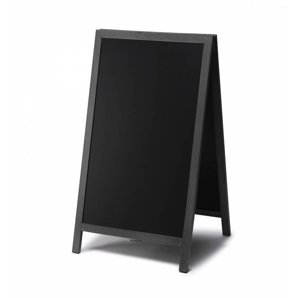 Dřevěné áčko s křídovou tabulí Velikost / formát: 680 x 1200 mm, Barva rámu: Černá