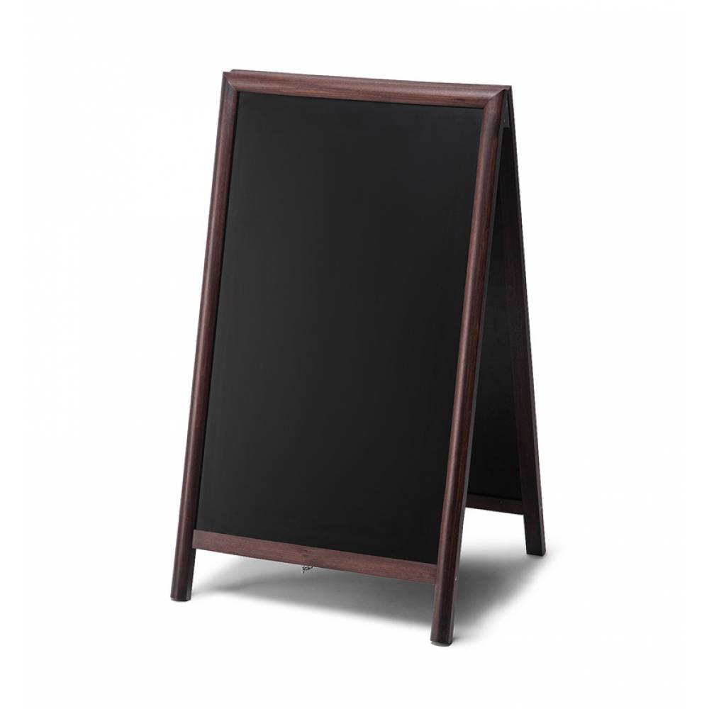 Dřevěné áčko s křídovou tabulí Barva rámu: Tmavě hnědá, Velikost / formát: 680 x 1200 mm