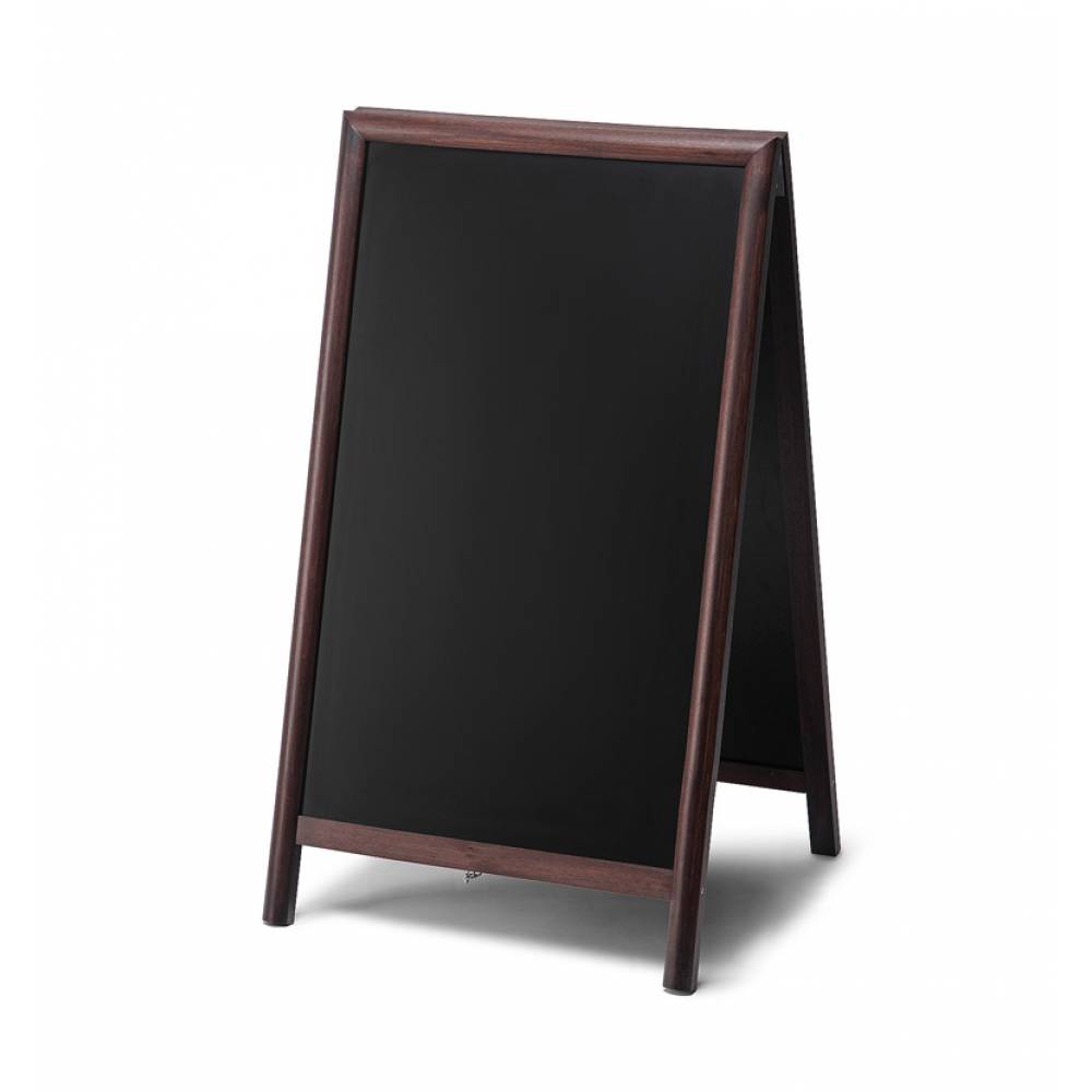 Dřevěné áčko s křídovou tabulí Velikost / formát: 680 x 1200 mm, Barva rámu: Tmavě hnědá