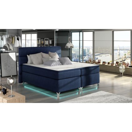 boxspring ágy amadeo bao18 kék LED világítással