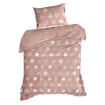 Francia ágynemű FLANO 4 | púder rózsaszín 200 x 220 cm 0