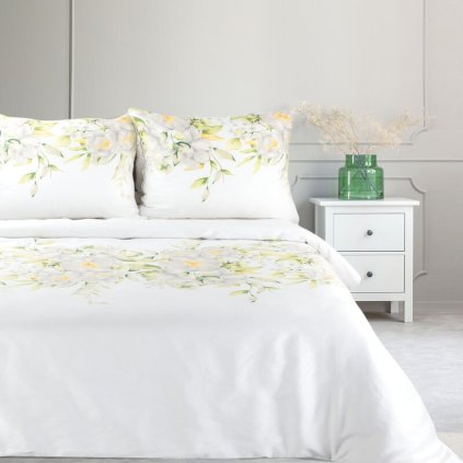 Egyszemélyes ágynemű TAVASZ 22 | fehér/virág 140 x 200 cm 0