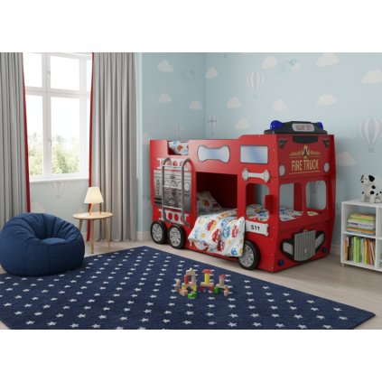 gyerek tűzoltó emeletes ágy fiúknak