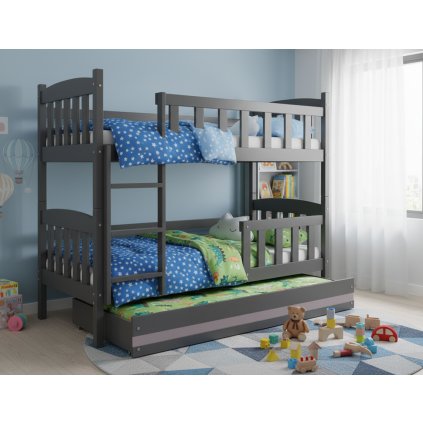 Kubuš szürke ágy + szürke 2 a gyerekszobában